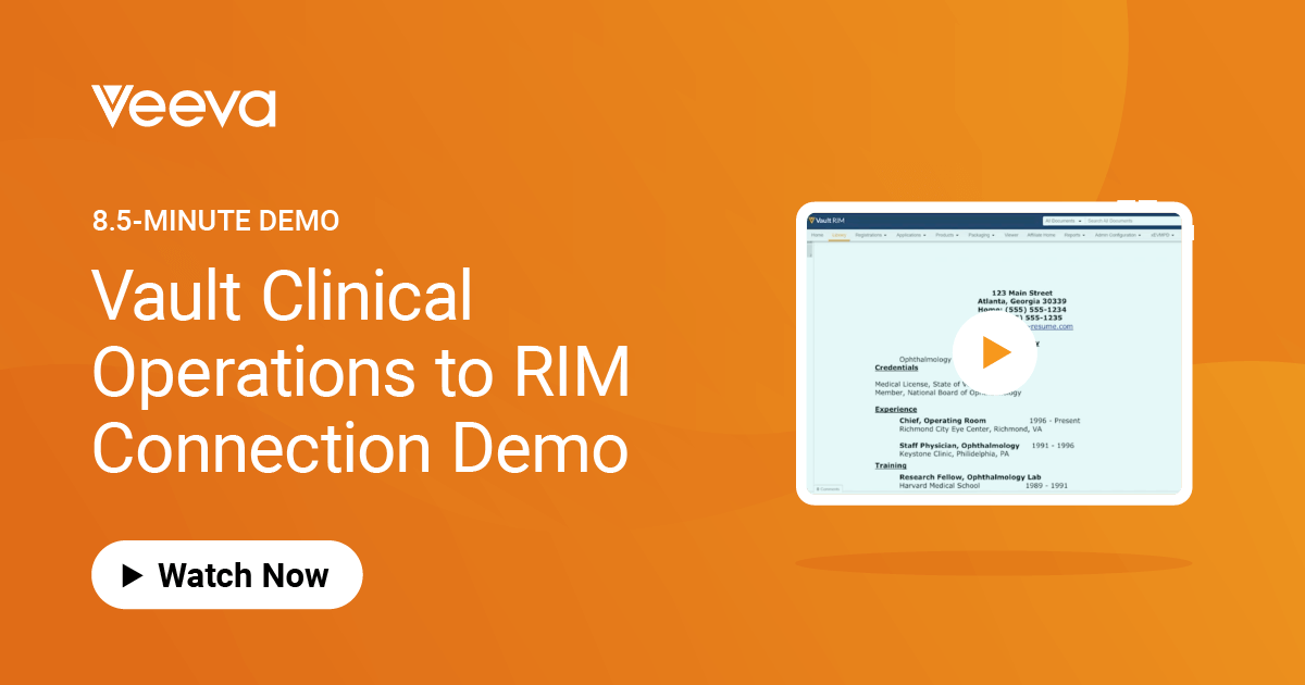 Veeva Rim User Interface Questions Veeva Clinical Operations to RIM Connection Overview | Veeva Systems Europe