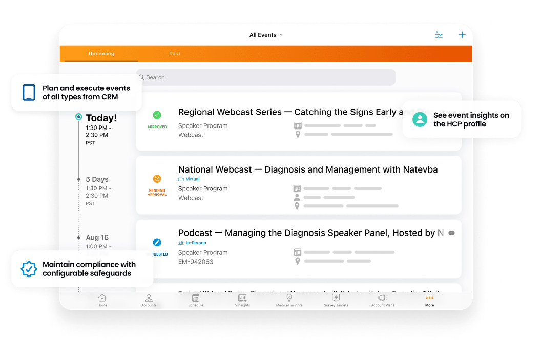 Veeva Event Management software screenshot