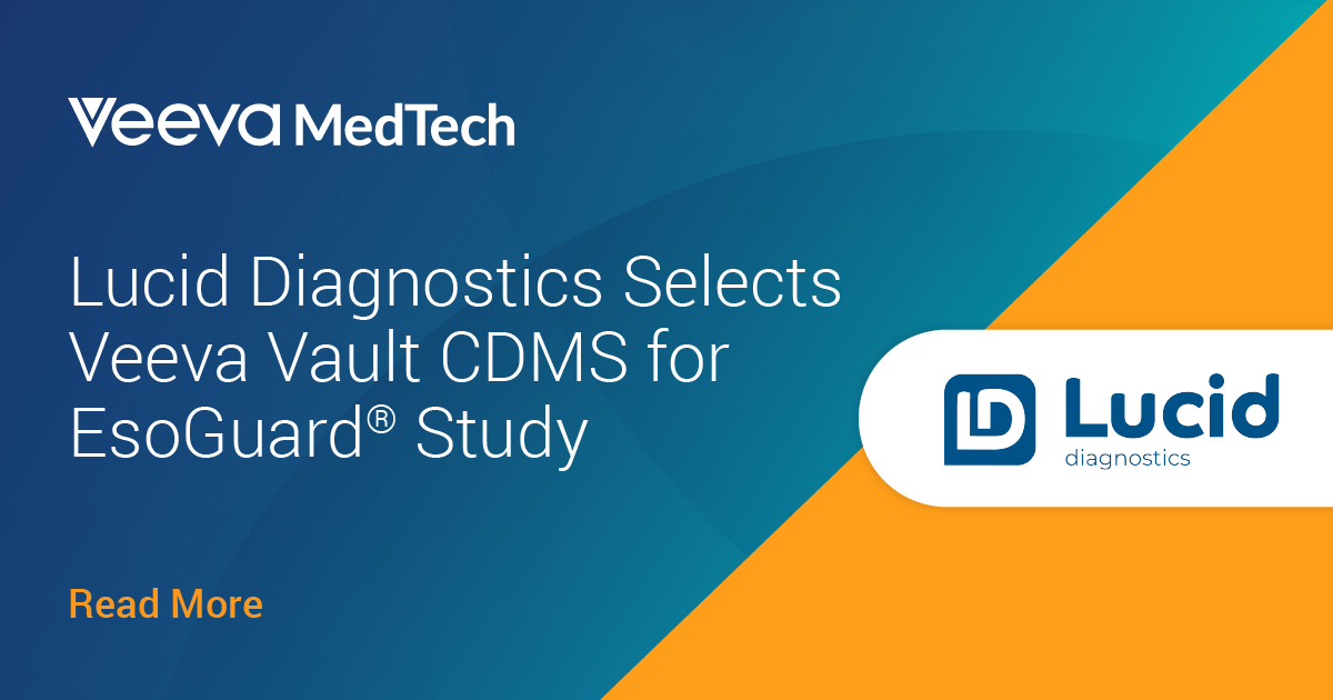 Lucid Diagnostics Selects Veeva Vault CDMS for EsoGuard® Study Veeva