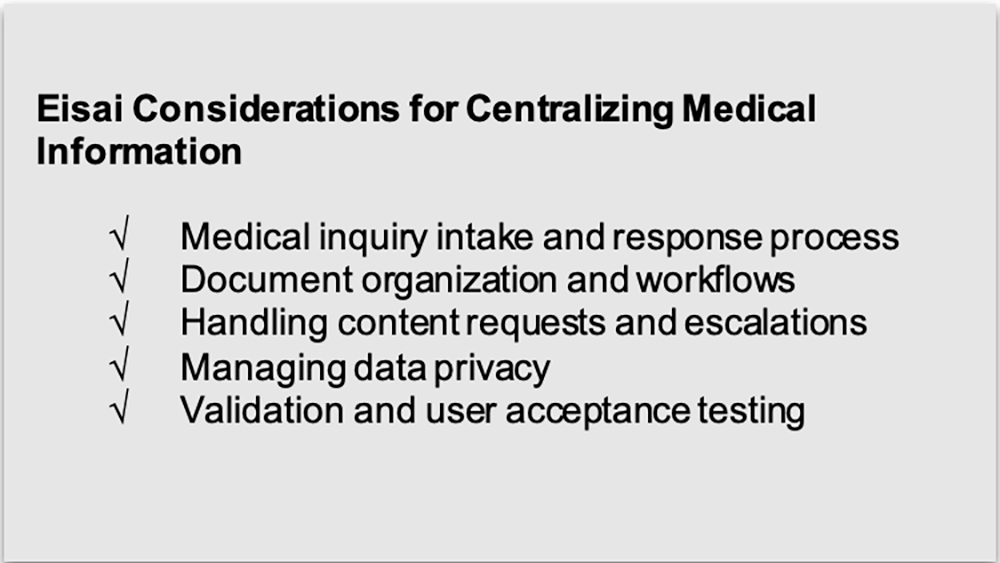 Eisai Medical Information Management