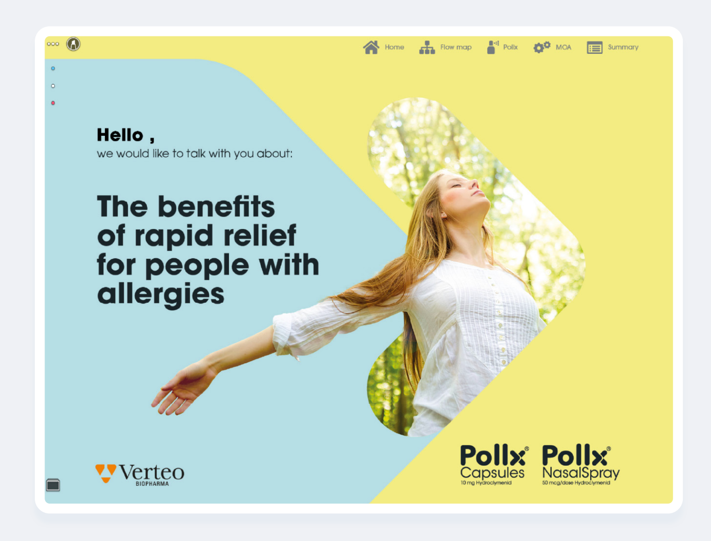 Product advertisement screen