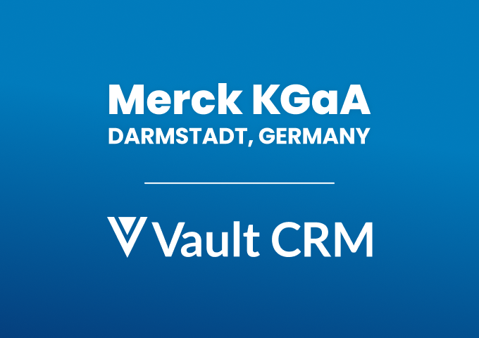 Merck KGaA and Veeva logo on a blue background